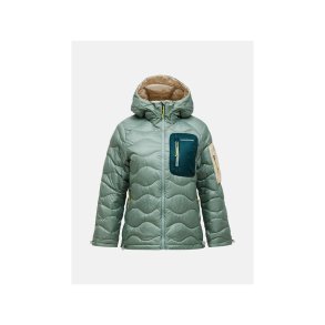 Kurtka damska puchowa PEAK PERFORMANCE W Helium Utility Down Hood Jacket kolor zielony - L