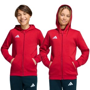 Bluza dla dzieci adidas Entrada 26 Full Zip Hoodie czerwona KH1781 164cm