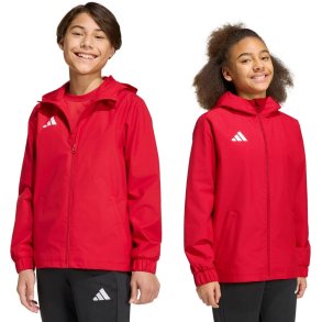 Kurtka dla dzieci adidas Entrada 26 All Weather czerwona JZ9105 152cm