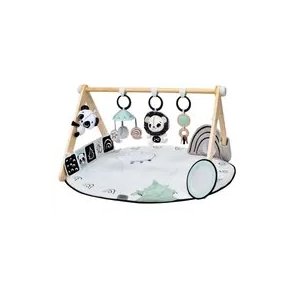 Kocyk Tiny Love Play z drewnianym trapezem Czarno-biały / od urodzenia