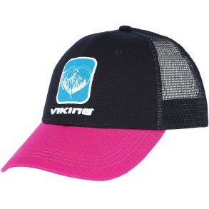 Czapka damska VIKING Terra czarno r�żowa   one size
