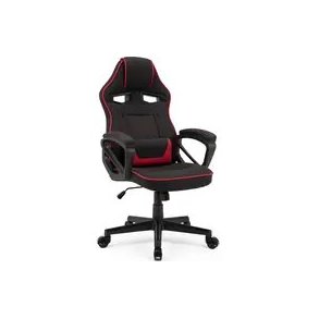 Fotel SENSE7 Knight materiałowy czarno-czerwony