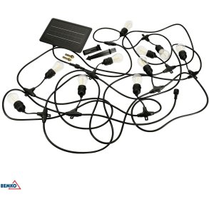 SOLARNA GIRLANDA OGRODOWA LED BEMKO SOLBEE 3W 3000K 10SZT 10M IP65 CZARNA C83-SOB-003BL-3K