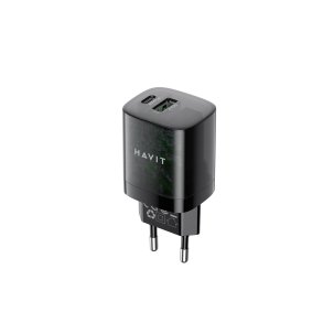 Havit UC303 EU - GaN 30 W rejseoplader med to porte, sort