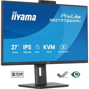 iiyama ProLite XB2797QSNPH-B1 27IN IPS LCD 4MS 2560X1440 350CD/M2 HDMI/DP/USB 2 computersk�rm 68,6 cm (27