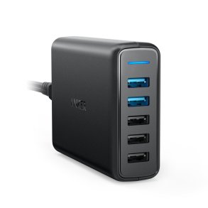 Anker PowerPort Speed 5 Universel Sort Vekselstr�m Indend�rs