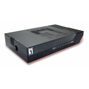 LevelOne GSW-0807 netv�rksswitch Ikke administreret Gigabit Ethernet (10/100/1000) Sort, R�d