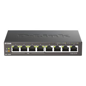 D-Link DGS-1008P/E netv�rksswitch Ikke administreret L2 Gigabit Ethernet (10/100/1000) Str�m over Ethernet (PoE) Desktop Sort