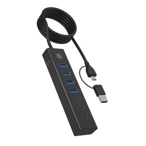 ICY BOX IB-HUB1737-C3 USB 3.2 Gen 1 (3.1 Gen 1) Type-C 5000 Mbit/s Sort