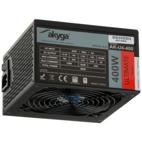 Akyga AK-U4-400 enhed til str�mforsyning 400 W 20+4 pin ATX ATX Sort
