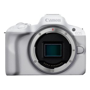 Canon EOS R50, White + RF-S 18-45mm F4.5-6.3 IS STM Kit MILC 24,2 MP CMOS 6000 x 4000 pixel Hvid