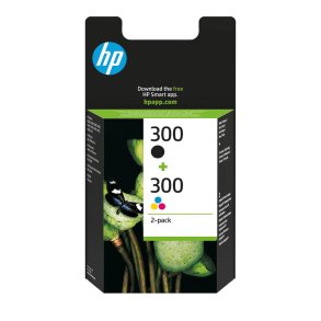 HP Originale 300-bl�kpatroner, sort/trefarvet, 2-pak