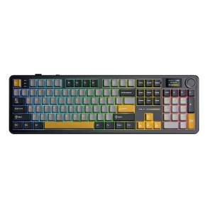 Tastatur med gasket-design F108 Pro Gr�+Orange+M�rkegr� Reaper-switch RGB AULA