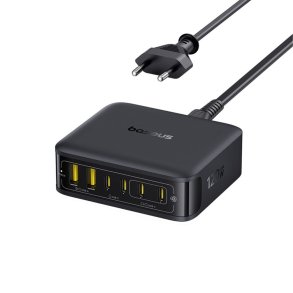 Baseus E0120T00 oplader til mobil enhed Universel Sort Vekselstr�m Hurtig opladning Indend�rs