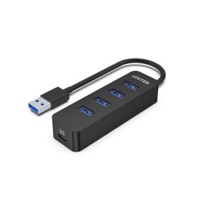 UNITEK uHUB Q4 USB 3.2 Gen 1 (3.1 Gen 1) Type-A 5000 Mbit/s Sort