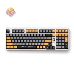 MCHOSE x Unbox Therapy - UT98 tastatur Spil USB + RF Wireless + Bluetooth Hvid