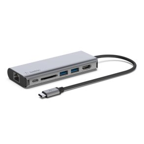 Belkin AVC008BTSGY dockingstation USB 3.2 Gen 1 (3.1 Gen 1) Type-C Sort, Gr