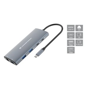 Conceptronic DONN06G Ledningsf�rt USB 3.2 Gen 1 (3.1 Gen 1) Type-C Gr�
