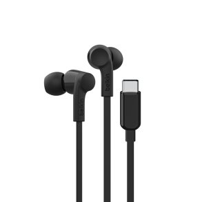 Belkin SoundForm Headset Ledningsfrt I rerne Musik/hverdag USB Type-C Sort