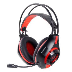 Esperanza EGH420R Hovedtelefoner med mikrofon Hovedb�jle Sort, R�d