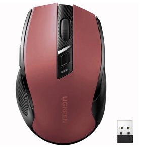 Tr�dl�s optisk mus Ugreen MU006 USB 2,4 GHz / Bluetooth 5.0 4000 DPI – r�d