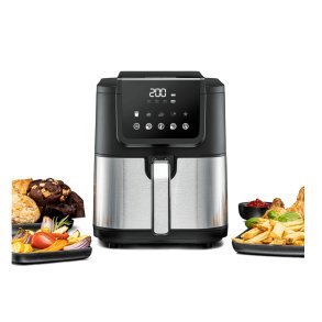 Rommelsbacher FRH 1500 frituregryde Enkelt 5 L Enkeltst�ende 1500 W Varmluftsteger Sort, Rustfrit st�l