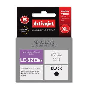 Activejet AB-3213BN printerblk til Brother, Brother LC3213BK udskiftning; Supreme; 11 ml; sort