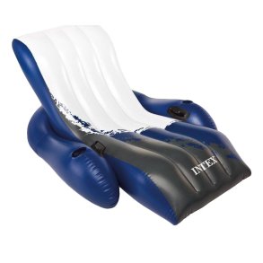 Intex Floating Recliner Lounge Sort, Bl�, Hvid Monokromatisk Vinyl Flydende hvilestol