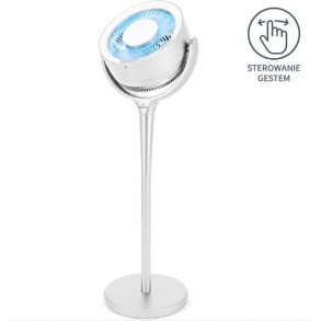 Gestusstyret ventilator MPM HL-WP-03, 12-trins luftstr�msregulering, digitalt LED-display, fjernbetjening, effekt 24 W, hvid