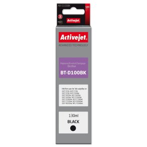 Activejet AB-D100Bk Bl�kpatron til Brother-printer, erstatning for Brother BT-D100BK; Supreme; 130 ml; sort