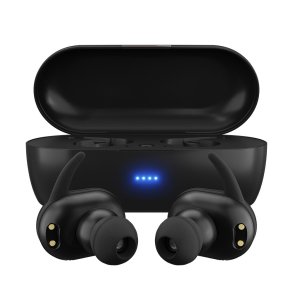 MAXELL MINI DUO Trdlse in-ear-hovedtelefoner med opladningsetui Sort