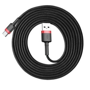 Baseus CATKLF-U91 USB-kabel USB 2.0 3 m USB A USB C Sort, R�d