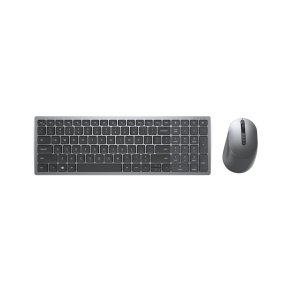 DELL KM7120W tastatur Mus inkluderet Kontor RF tr�dl�s + Bluetooth QWERTZ Tysk Gr�, Titanium