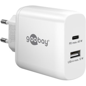 Goobay 65412 oplader til mobil enhed Hovedtelefoner, Laptop, Smartphone, Tablet Hvid Vekselstrm Indendrs