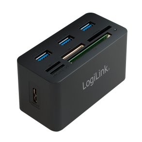 LogiLink CR0042 dockingstation Ledningsf�rt USB 3.2 Gen 1 (3.1 Gen 1) Type-A Sort