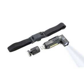 TROIKA ECO KNICKLICHT Sort H�ndlommelygte + pandeb�nd med lommelygte COB LED