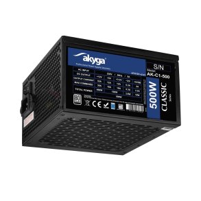 Akyga AK-C1-500 enhed til str�mforsyning 468 W 24-pin ATX ATX Sort