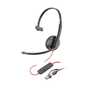 HP Poly Blackwire 3210 Monaural USB-C Headset +USB-C/A Adapter