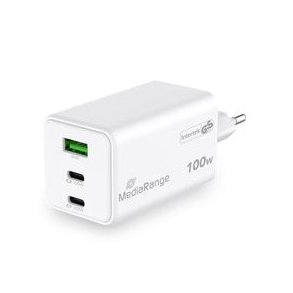 MediaRange MRMA123 oplader til mobil enhed Laptop, Smartphone, Tablet Hvid Vekselstr�m Hurtig opladning Indend�rs