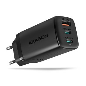 Axagon ACU-DPQ65 oplader til mobil enhed Mobiltelefon, Netbook, Laptop, Smartphone, SmartWatch, Tablet, Universel Sort Vekselstrm Hurtig opladning Indendrs