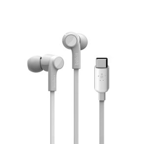 Belkin ROCKSTAR Hovedtelefoner Ledningsfrt I rerne Opkald/musik USB Type-C Hvid