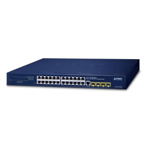 PLANET IPv4/IPv6, 24-Port Administreret L2/L4 Gigabit Ethernet (10/100/1000) 1U Bl�