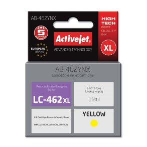 Activejet AB-462YNX bl�k til Brother-printer, Erstatning Brother LC-462XLY; Supreme; 19 ml; gul.