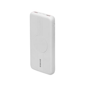 Powerbank RIVACASE 10000 mAh USB-C 20W + Qi 10W hvid (1x USB-C PD 20W, 2 USB-A QC 3.0 18W), hvid