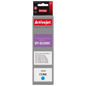 Activejet AB-D100C Bl�kpatron til Brother-printer, erstatning for Brother BT-D100C; Supreme; 50 ml; bl�