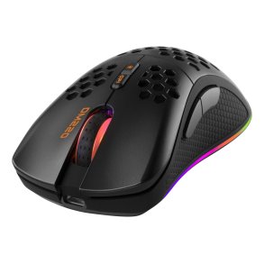 Deltaco Gaming DM220 Tr�dl�s ultralet gaming mus, 70g v�gt, RGB, PAW3212, 400-4800 DPI, 1000 Hz, sort