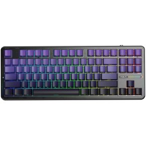 AULA Gasket F87 Pro Tastatur Sort Lilla GrayWoodV4 RGB