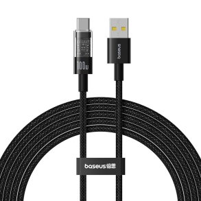 Baseus Gem USB A til USB C hurtigopladningskabel 2 m 100 W Sort