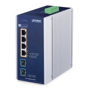 PLANET IGS-1000-4UP2X netv�rksswitch 2.5G Ethernet (100/1000/2500) Str�m over Ethernet (PoE) Aluminium, Bl�