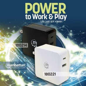 Manhattan 180214 oplader til mobil enhed Netbook, Tablet Sort Vekselstrm Indendrs